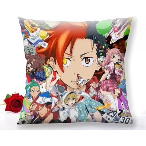Custom Punch Line Anime Pillowcase Home Decoration Satin Fabric Square Pillowcase 40x40cm 60x60cm Bedroom Pillow Cover 1.15