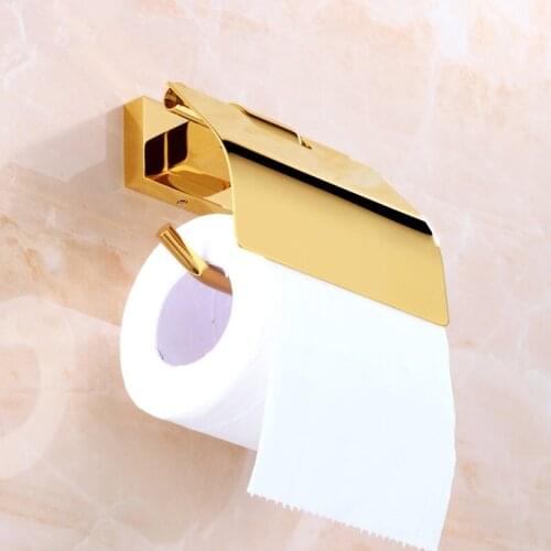 Bathroom Paper Holders Solid Copper Tissue Rack Gold Toilet Paper Rack Bath Hardware Luxury Bathroom accessories Unique design