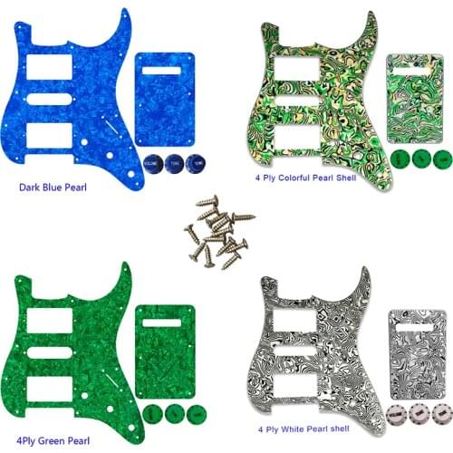 Guitar Parts - For USA/Mexico Fd Strat 72' 11 Screw Hole Standard PAF Humbcker HSH Guitar Pickguard & Back Plate & Control Knob