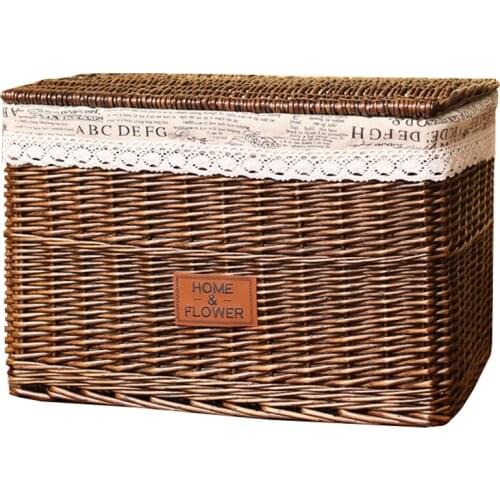 Dirty hamper rattan fabric dirty clothes storage basket laundry basket laundry clothes with cover extra large storage basket