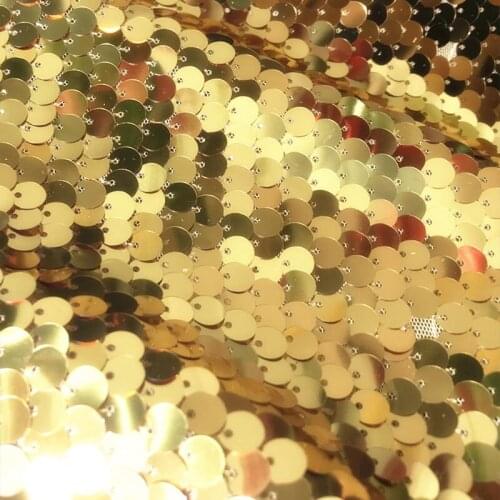 Good 9MM Glitter Bright Gold/Silver Sequins Scale Mesh Fabric Clothing Accessories Sewing Sexy Dress/Wedding Room/Home Cloth