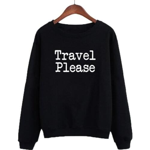Kawaii Travel Please Cotton Women Sweatshirt Fashion O Neck Female Plus Size Cusal Pullover Full Long Sleeve Lady Shirt Dropship