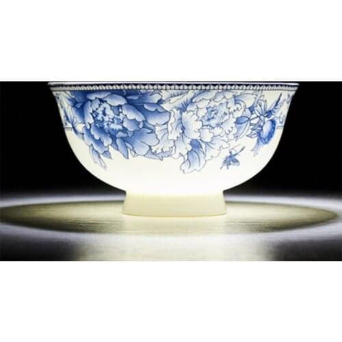 WOURMTH Blue and white porcelain Rice Soup Bowl Chinese Style Ceramic Bowl Mixing Bowl