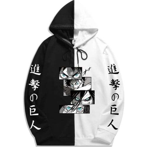 Summer fashion Attack on Titan Print Patchwork hoodie The Sharingan Pullovers Hoodies Streetwear Thin Clothing Harajuku