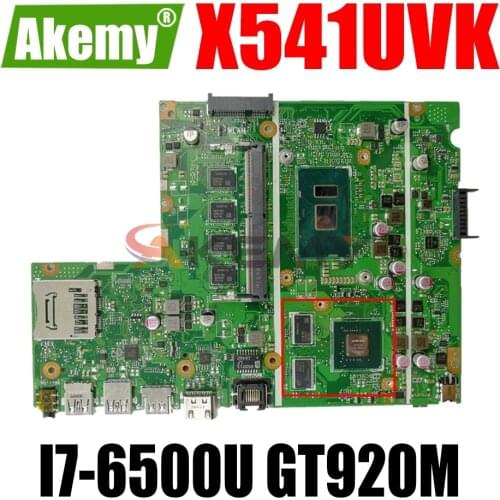 AKEMY X541UVK Laptop Motherboard For ASUS X541UJ X541UV Original Mainboard 4GB-RAM I7-6500U GT920M