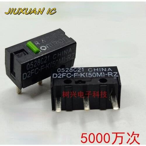 100% Original genuine microswitch D2FC-F-K(50M)-RZ Green dot mouse micro key switch