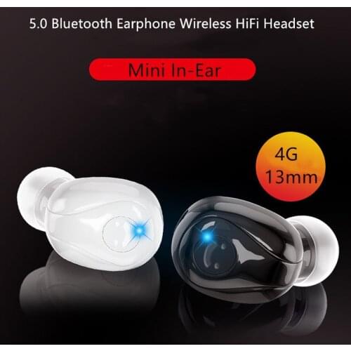 Mini In-Ear 5.0 Bluetooth Earphone Wireless HiFi Headset With Mic Sports Earbuds Handsfree Stereo Sound Earphones For All Phones