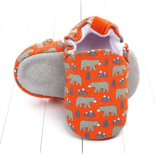 Baby House Crib Shoes Cute Cartoon Animal Printed Moccasins Anti-Slip Warm Walking Slippers Non-slip Sole Slippers