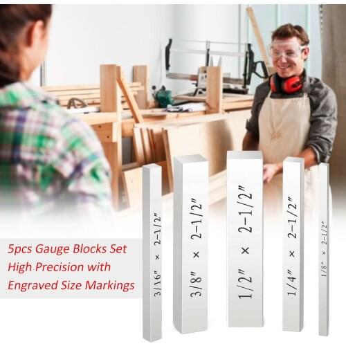 Set-Up Blocks Set 5pcs Gauge Blocks High Precision with Engraved Size Markings Machinist Tool for Precise Height Distance Setup
