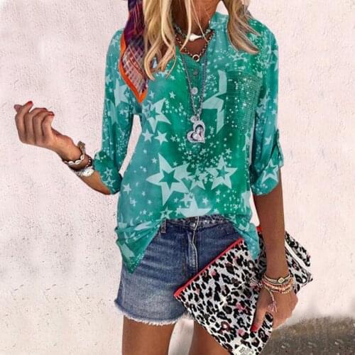 New Star Shirt Oversized Loose V-neck Streetwear Spring Autumn Printed Long Sleeve Top 5XL Fashion Women Casual Blouse Clothing