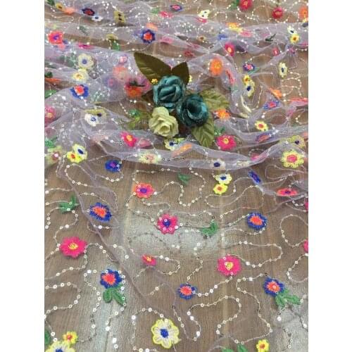 New Embroidery Embroidery Fabric Colorful Lace Fabric Lace Fabric