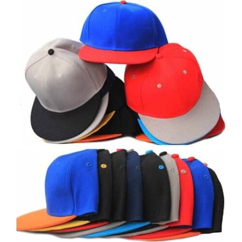 Newly 2 Tone Blank Plain Snapback Hats Hip-Hop Adjustable Bboy Baseball Cap For Men Women Mix Color Mix Order Free Shipping 001