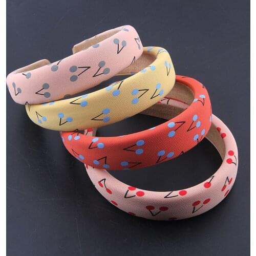 New Fashion Simple Cherry Milk Silk Cloth Sponge Headband Girl Beach Party Travel Gift Hair Accessories 902