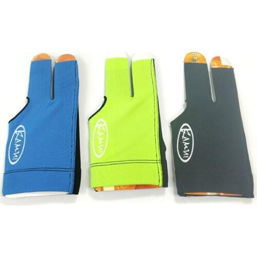 Free shipping single 1pc half-3Fingers Cue Men Women Sports Kamui Billiard Shooters Right/Left gloves snooker gloves 3colors