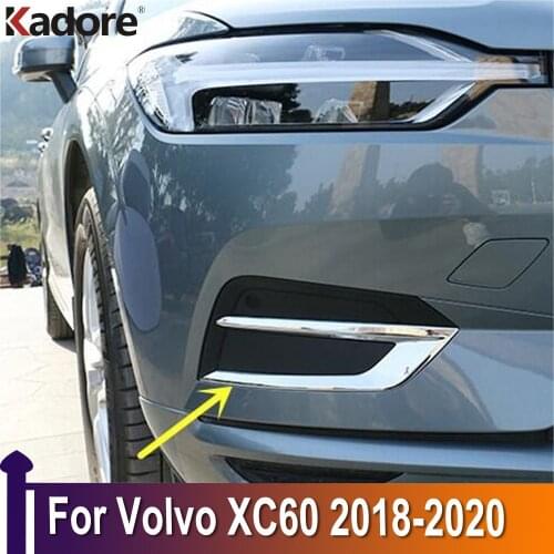For Volvo XC60 XC 60 2018 2019 2020 ABS Chrome Front Foglight Fog Light Cover Trim Car Protect Exterior Auto Accessories