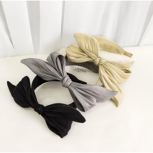 New Fashion Women Headwear Solid Color Hairband Bow Knotted Headband Bowknot Hairband Adult Hair Accessories Headwear