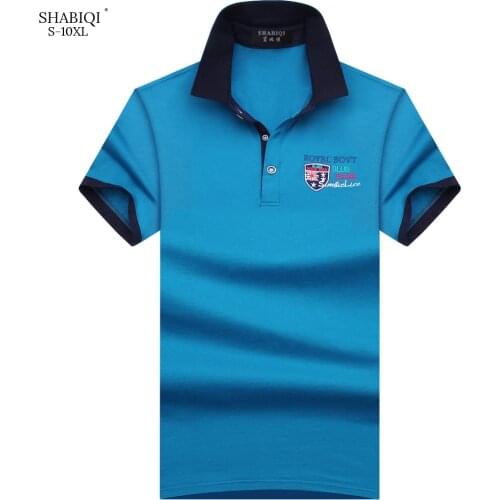 SHABIQI New 2021Brand Polos Mens Embroidery POLO Shirt Men Cotton Short Sleeve Polo Shirt Casual Lapel Male Polo Shirt S-10XL