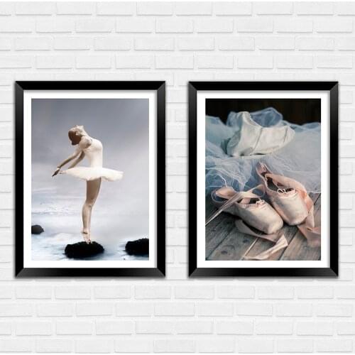 Self-adhesive Wall Stickers Ballet Prints Ballerina Shoes Photo Art Posters Nordic Wall Pictures Living Bedroom Decoration