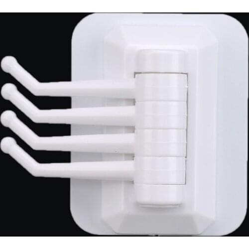 Self-adhesive Towel Holder Rack Wall Mounted Towel Hanger Bathroom Towel Shelf Rotatable Holder Hanging Hook Bathroom Organizer