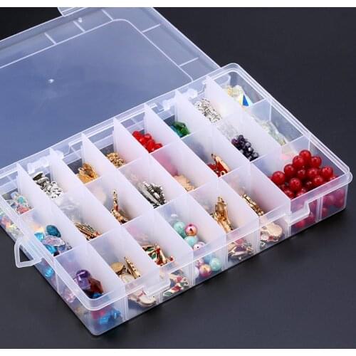 Mixed sizes Plastic Storage Jewelry Box Compartment Adjustable Container earring box jewelry Box Case for Jewelry display