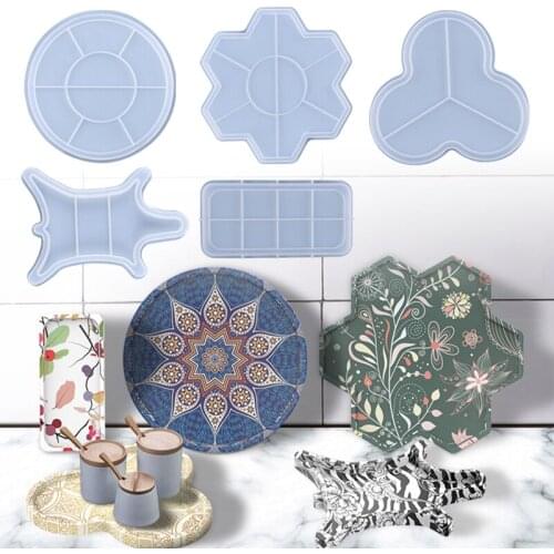 1PC Silicone Molds Ashtray Tray Epoxy Resin Plate Fruit Dish Making Tools DIY Jewelry Handmade Crafts Supplies Jewelry Molds