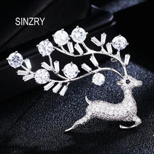 SINZRY New Cubic zirconia micro paved shinning little deer suit brooch pin lady fashionable jewelry accessory