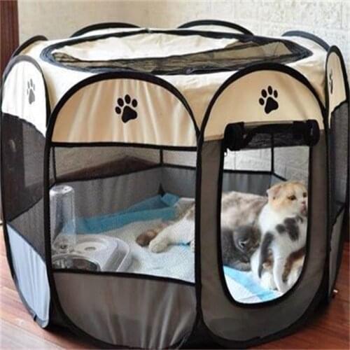 Folding pet bed new cat litter dog kennel pet tent breathable anise fence Oxford cloth folding unpick and wash