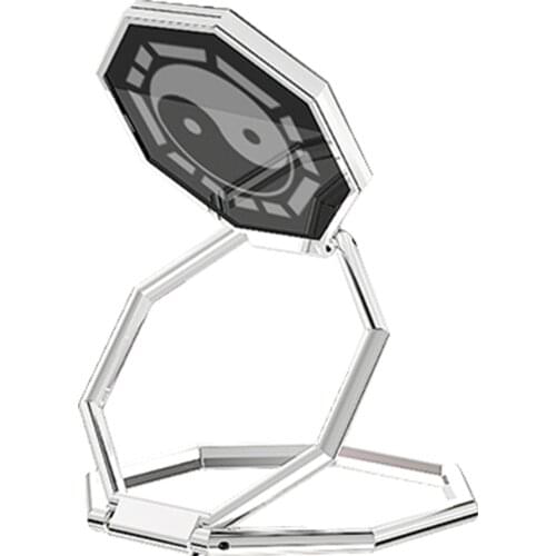 Folding Phone Holder For IPhone Gossip-shaped Double-ring Metal Ring Buckle Magnetic Flat Support Frame For Live Broadcast