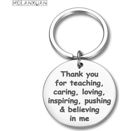 Thank You Gifts Keychain for Teacher Mom Dad Birthday Thanksgiving Day Graduation Appreciation Gift Thank You Jewelry Gift