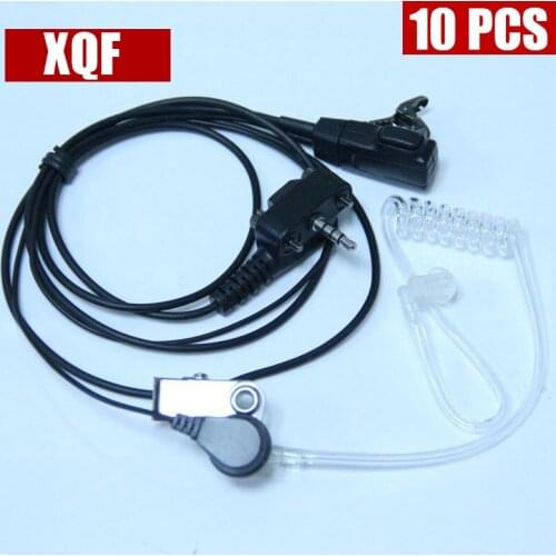 XQF 10PCS Covert Acoustic Tube Bodyguard Earpiece Headset with Microphone for Yaesu Vertex Radio VX-231