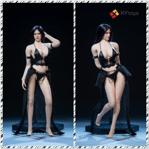 XYtoys XY003 1/6 female soldier black leather underwear lace skirt sexy suit suitable for plastic body