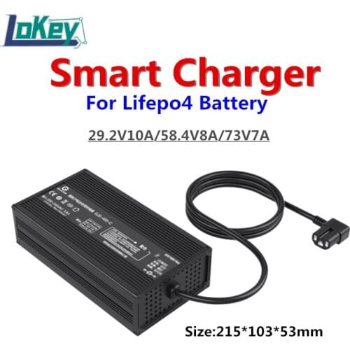 24V 48V 60V Smart Charger For Lifepo4 Battery 8S 29.2V 10A 16S 58.4V 8A 20S 73V 7A Charger For Electric Car Electric Tools Robot