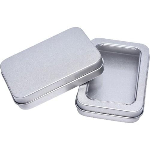 1PCS Small Metal Storage Box Tin Silver Storage Box Case Organizer For Money Coin Candy Key