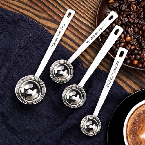 15ml 30ml Stainless Steel Coffee Spoon Long Metal Sugar Powder Tea Scoop Kitchen Measuring Spoon Coffee Accessories