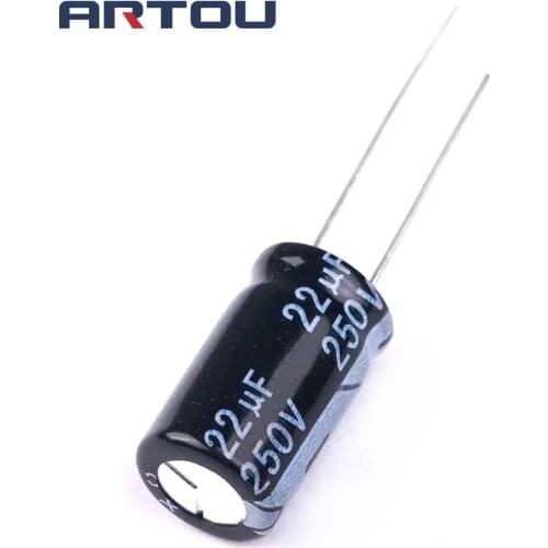 20PCS 22UF 250V 10X17mm Electrolytic Capacitor 250V 22UF 10*17mm Aluminum Electrolytic Capacitor