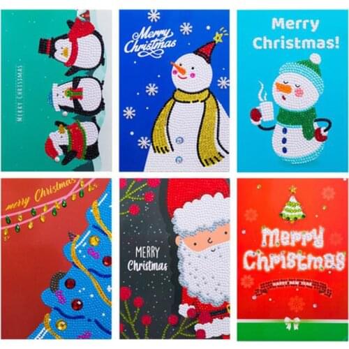 2020 Christmas Cards New DIY Diamond Painting Greeting card Diamond Embroidery Kits Santa Claus Greeting Postcards Handmade Gift