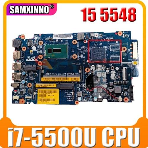 Akemy For Dell Inspiron 15 5548 Laptop Motherboard DDR3L W/i7-5500U ZAVC1 LA-B016P CN-0Y7WYD 0Y7WYD Y7WYD 100% Tested