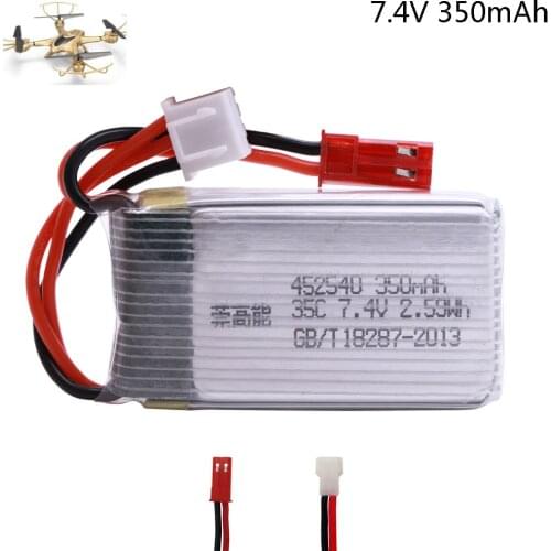 7.4v 350mah 452540 35C Lipo Battery for MJX X401H X402 JXD 515 515W 515V Battery RC Mini FPV Drone Quadcopter Helicopters parts