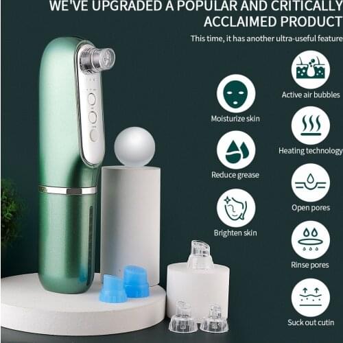 Electric Small Bubble Blackhead Remover Vacuum USB Heating Nano Water Cycle Acne Pore Remover Facial Deep Cleaning Beauty Tool