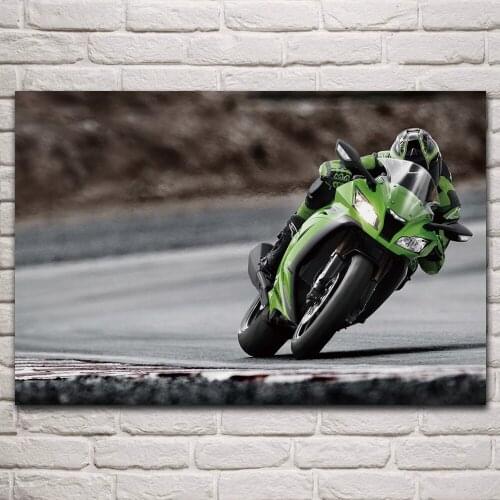 Racing vehicle motorcycle living room home art decor wall print wood frame fabric poster KQ100
