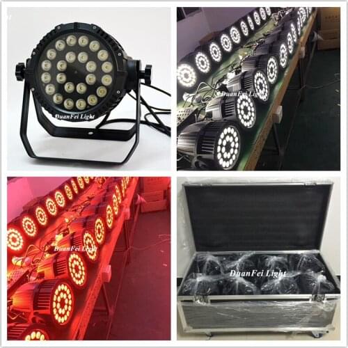 Flycase) 8Pieces Outdor Stage Waterproof Quad Color 4in1 Par Led 24*10W