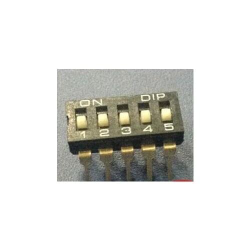China Quality KI-05 Black 5P DIP Switch 2.54mm 4 Position IC Encoder Switch Slide Switch KI-05H x 100PCS