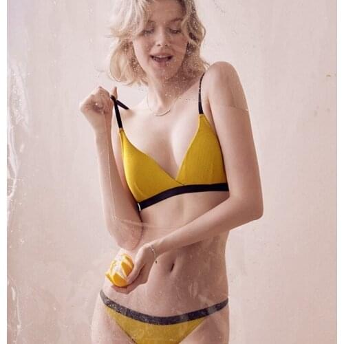 Liva Girl High-end Brand Romantic Temptation Bra Set Women Fashion Stripes Underwear Set Push Up Bra and Panties Set