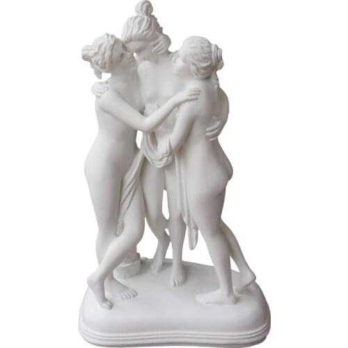 NORDIC STYLE CREATIVE ART GRACES/KHARITES STATUE EUPHROSYNE FIGURE ART SCULPTURE RESIN CRAFT DESKTOP DECORATIONS FOR HOME R3179