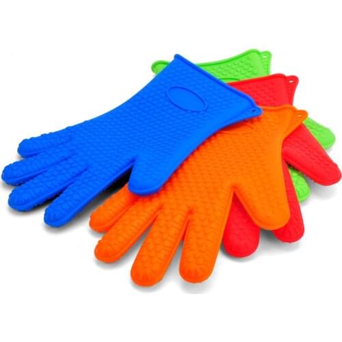 Kitchen Bakeware Oven Mitts platinum silicone Slip-resistant Insulation Heat heart dotted grill Barbecue glove 2pc/lot