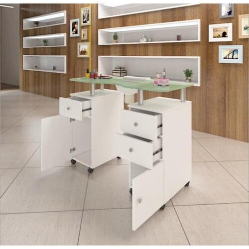 French European style manicure table single commercial manicure table with vacuum cleaner roller