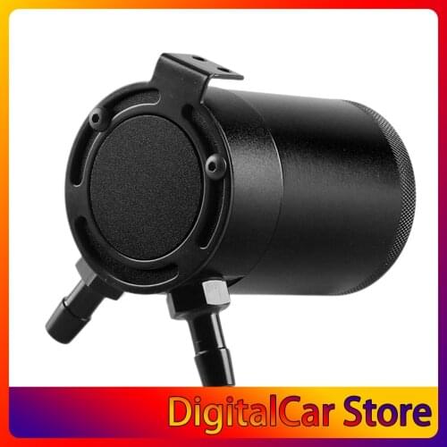 Oil Catch Can 2 Port Tank Baffled Air-oil Separator Automobile Oil Vent Pot Exhaust Waste Oil Recovery Pot Oil Pot