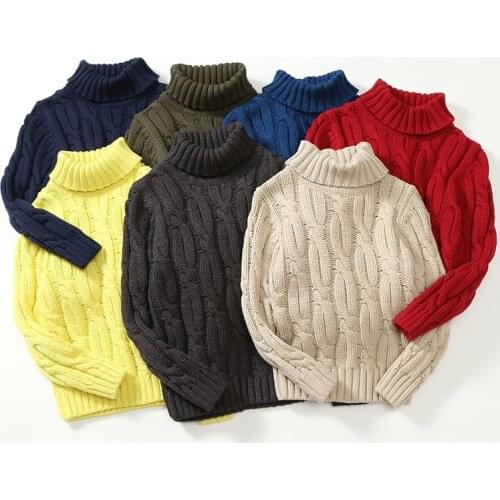 Warm Winter New Children Clothing Sport Boy Knitted Sweaters Christmas Turtleneck Sweaters Baby Clothes For Kids 4 7 8 10 Years