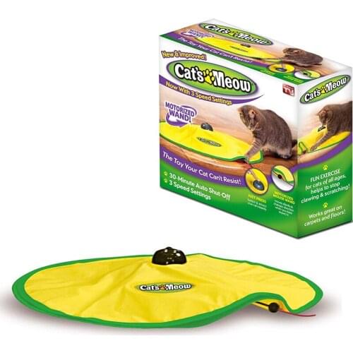 Motorized Wand Interactive Cat Toy with Automatic 30 Minute Shut Off Catch The Tail Cat Toy 3 Speed Settings Cat Spinning Toy
