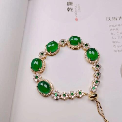 Natural Ice King Green Chalcedony Bracelet